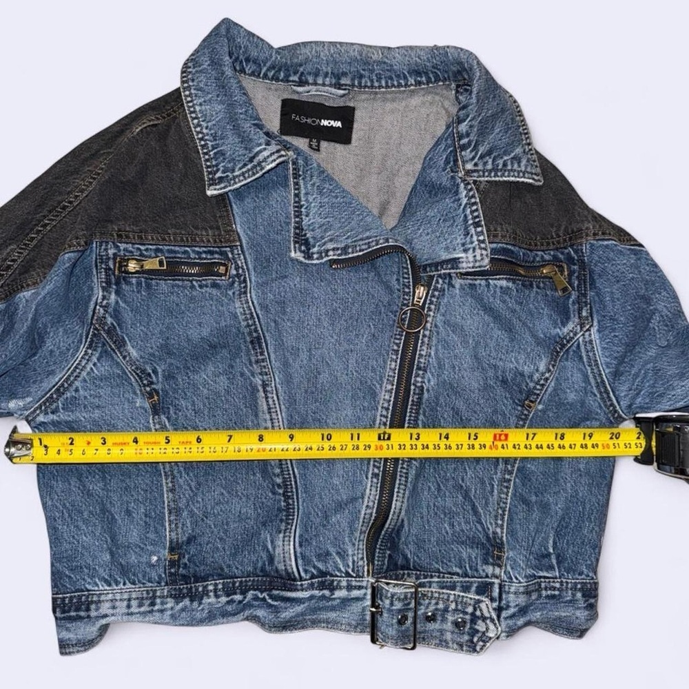Fashion Nova Contrast Denim Jacket - Picture 6 of 6